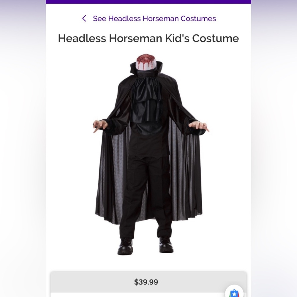 Headless Horseman Kids Costume - Black